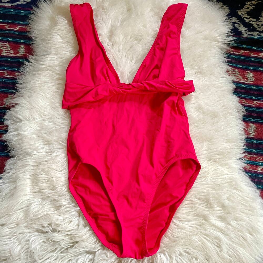 DKNY Solid Pink One Piece Bathing Suit Swimwear Swimsuit sz 8